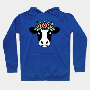 Cow Wearing Flower Crown Hoodie